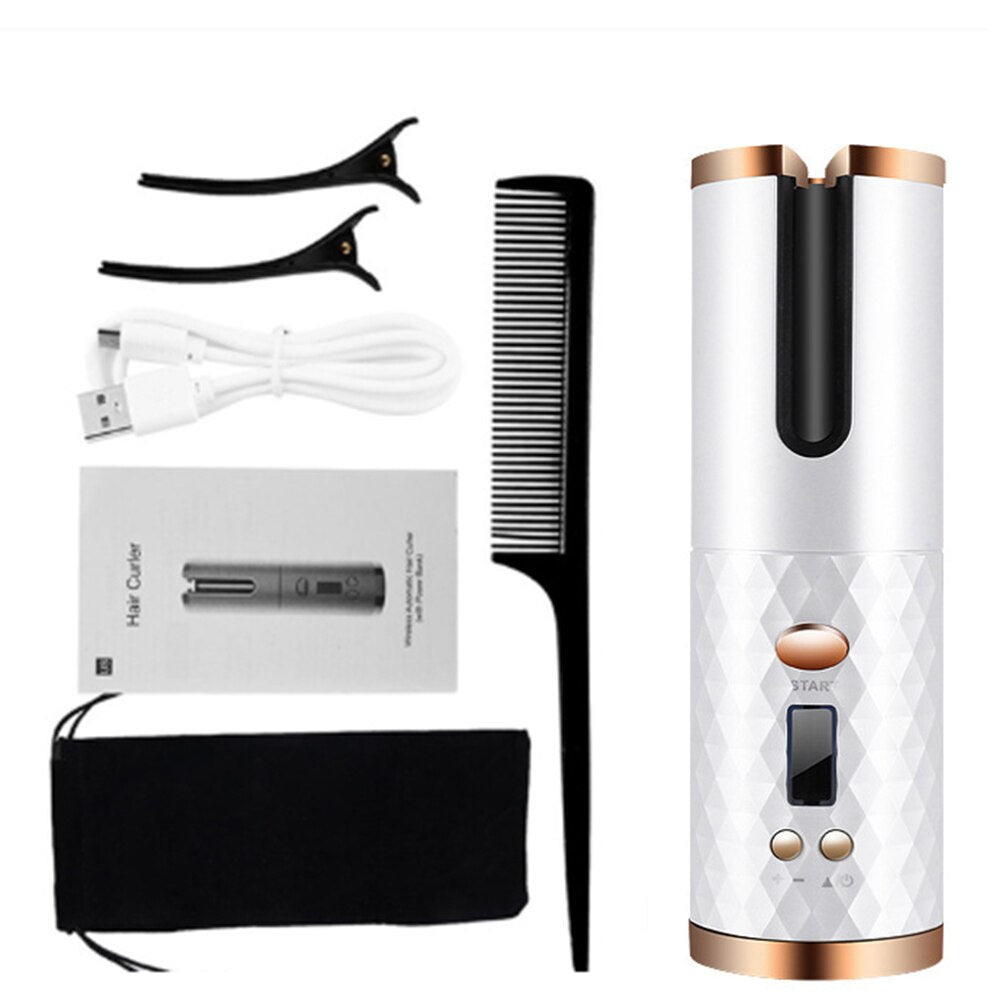 Fer à Friser Élégant Rechargeable | Boucles Parfaites en Un Clic