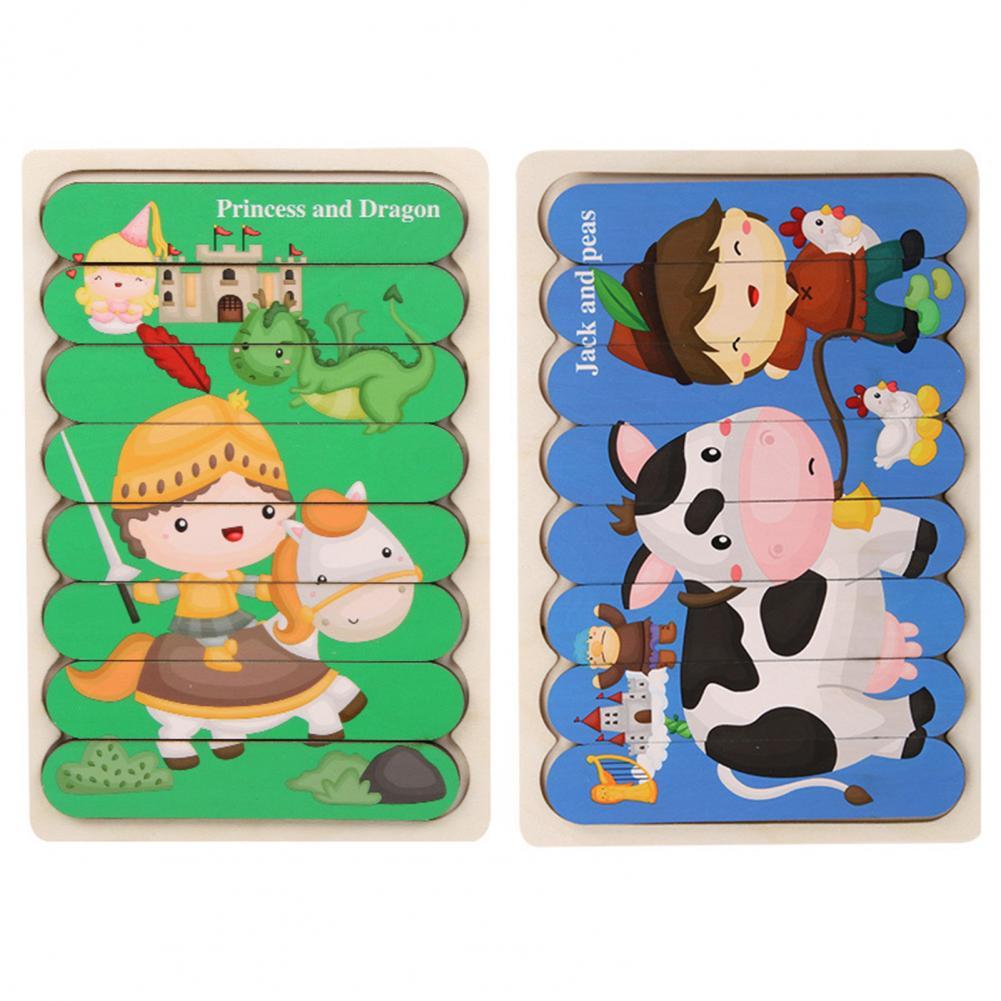 Jeu Éducatif Bois 3D Véhicule et Puzzle Fruits pour Enfants Créatifs