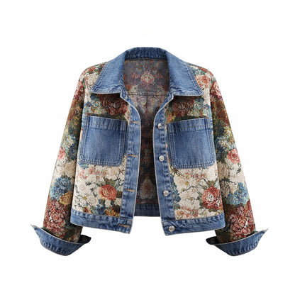 Veste en Jean Femme Style Boho Floral