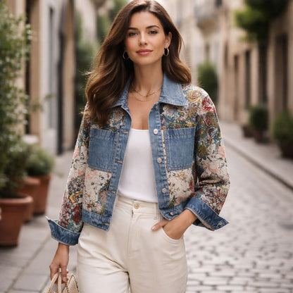 Veste en Jean Femme Style Boho Floral