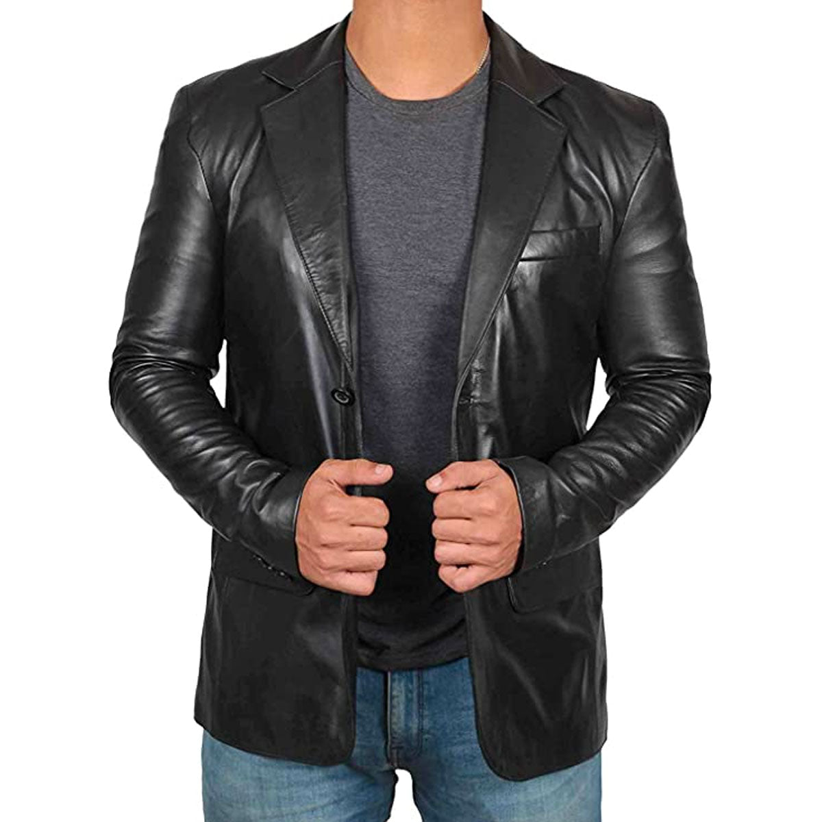 Blazer Homme Cuir Coupe Classique - Foivo