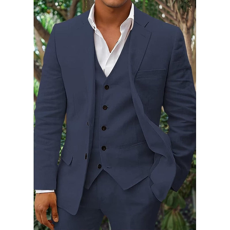 Costume Homme Élégant en Lin pour Mariage