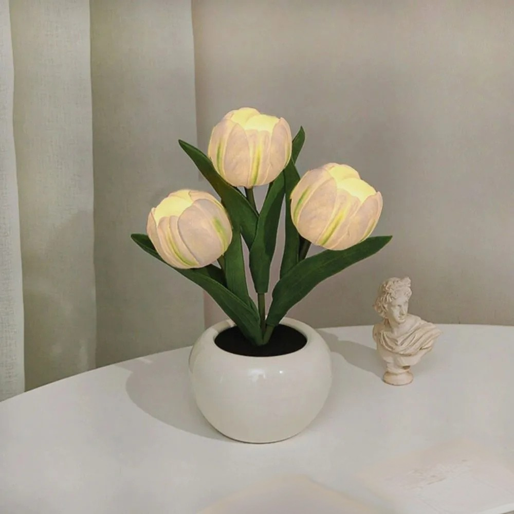 Lampe de Table LED Fleurale Décoration Moderne