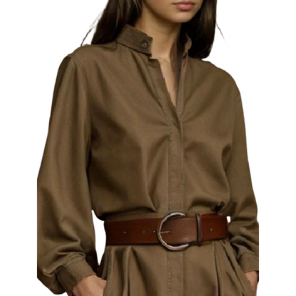 Chemisier Femme Boutonné Manches Bouffantes - Foivo