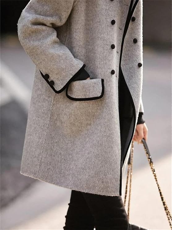 Manteau Femme Vintage Manches Longues Coupe Classique