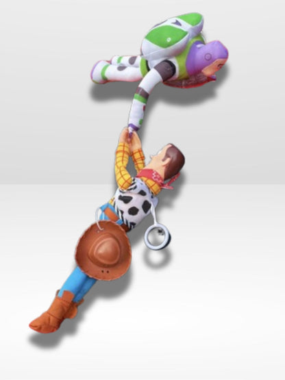 Jouet Peluche Disney Woody et Buzz à Suspendre pour Voiture