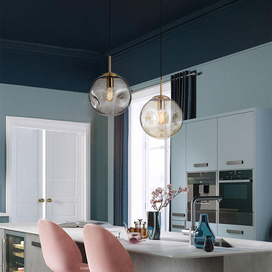 Lampe Suspendue Élégante en Verre Or – Éclairage Chaleureux Design Nordique - Foivo