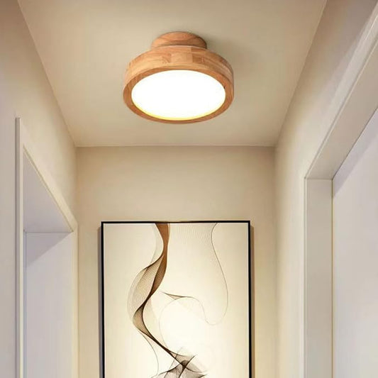Lampe Plafond LED Design Bois - Éclairage Intelligente pour Maison et Bureau - Foivo